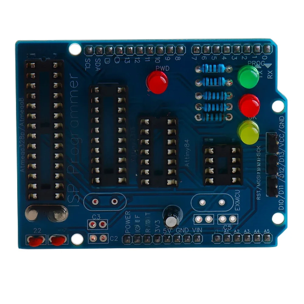 ATtiny13A ATtiny84 ATtiny85 ATtiny2313 ATMEGA328P AVR ISP płytka programująca zestaw lutowniczy dla Arduino Uno R3 — zdjęcie 2