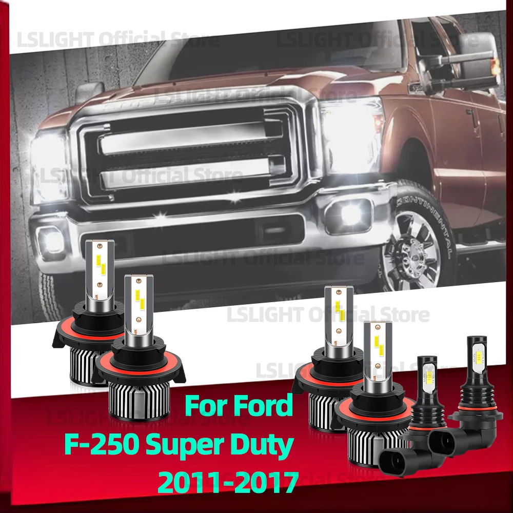 

2/6x 6000K Bulbs For Ford F250 F-250 Super Duty 2011-2017 Two-sided Ultra Brightness 20000LM Hi Low Beam CSP 3570 Fog Lamps 12V