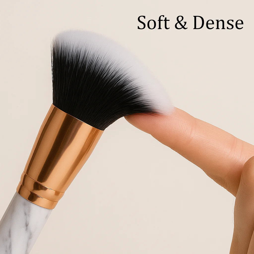 Conjunto de pincéis de maquiagem de mármore, 5 peças com 3 esponjas, ferramentas cosméticas para base em pó, delineador, kit de beleza para festa de casamento