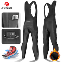 X-TIGER Cycling Bib Tights Winter Windproof Thermal Mountain Bike Cycling Trousers Bicycle Tights 5D Gel Pad Warm Cycling Pants