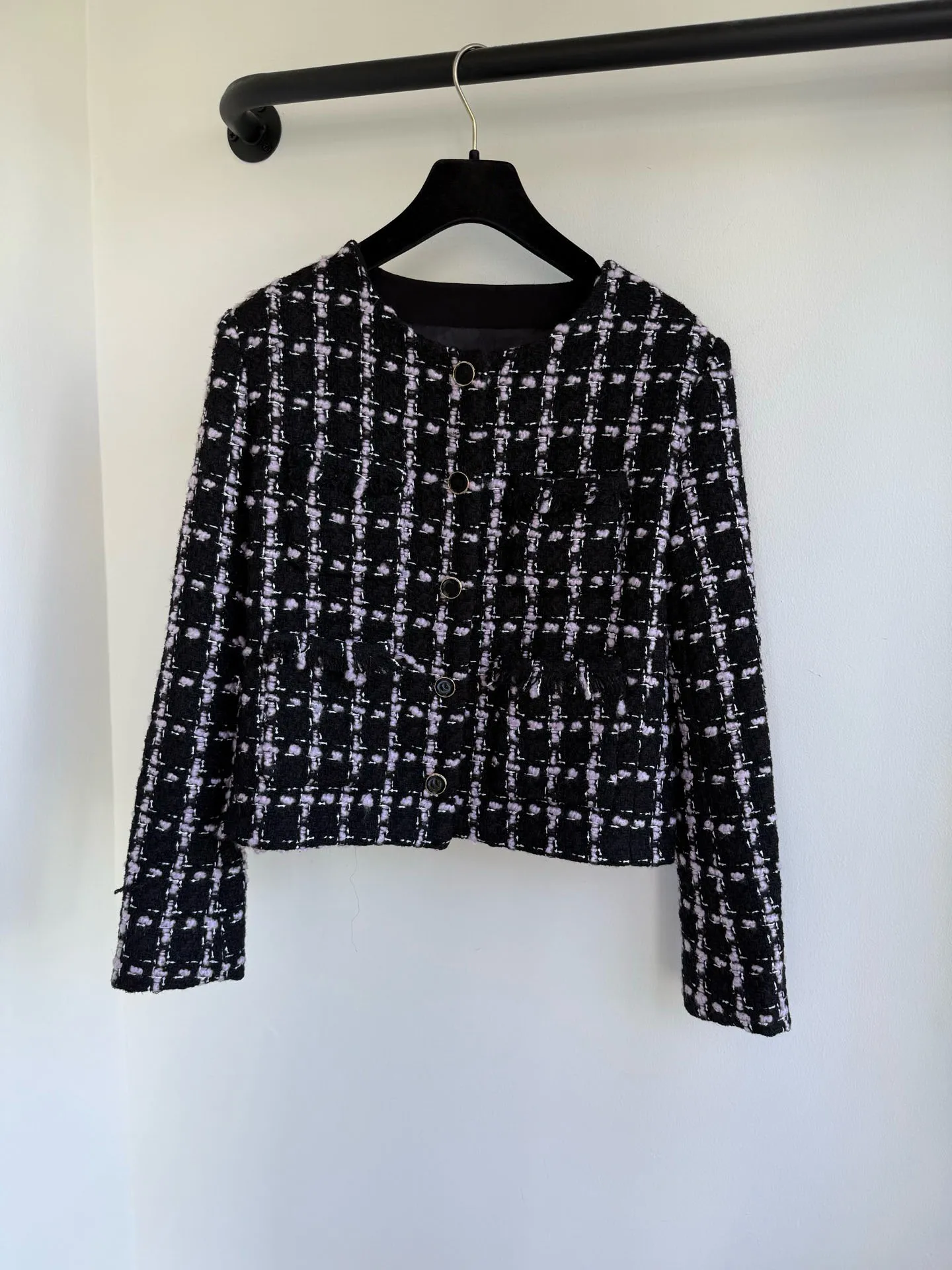 

25 Autumn New Collection: Rich and Wealthy Women's Coarse Flower Round Neck Wool Coat, Skin friendly,Fashionable,Versatile