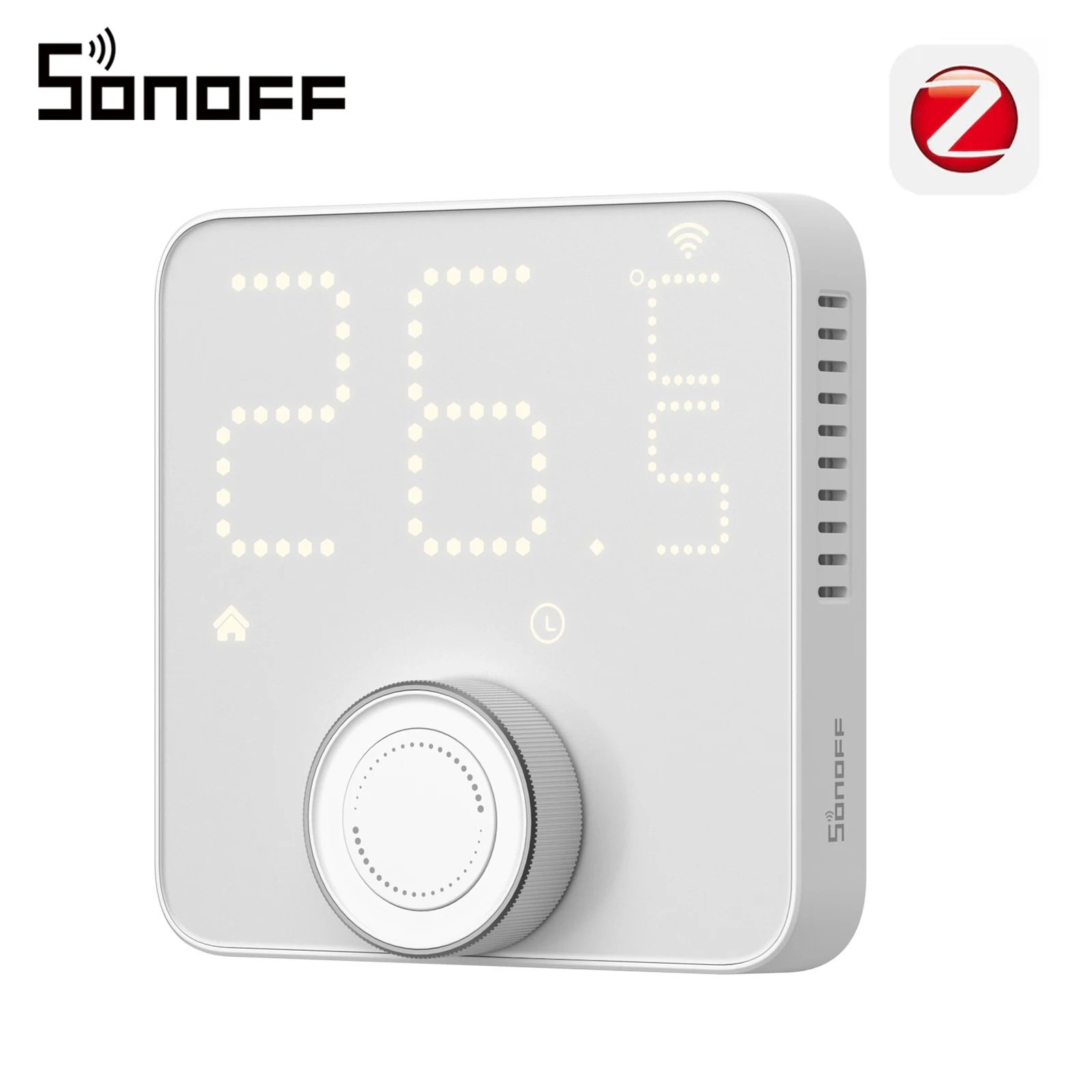 SONOFF TP-WGZBA: een slimme Zigbee-thermostaat met draaiknop voor hydronische verwarmingssystemen en boilers, geschikt voor slimme huisautomatisering en compatibel met Home Assistant.
