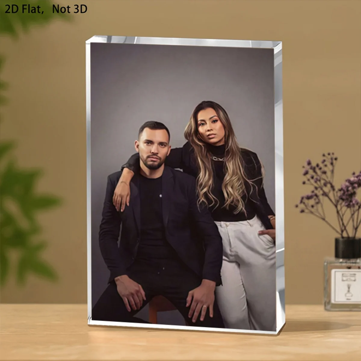 Custom Flat-Style Photo Display — Versatile Desktop Decor, Ideal Thank-You Gift or Party Accessory, Durable Material, Flat 2D De