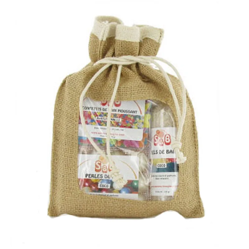 100pcs Jute PVC Drawstring Gift Coffee Candy Bag Reusable Burlap Jewelry Packaging Wedding Party Decoration