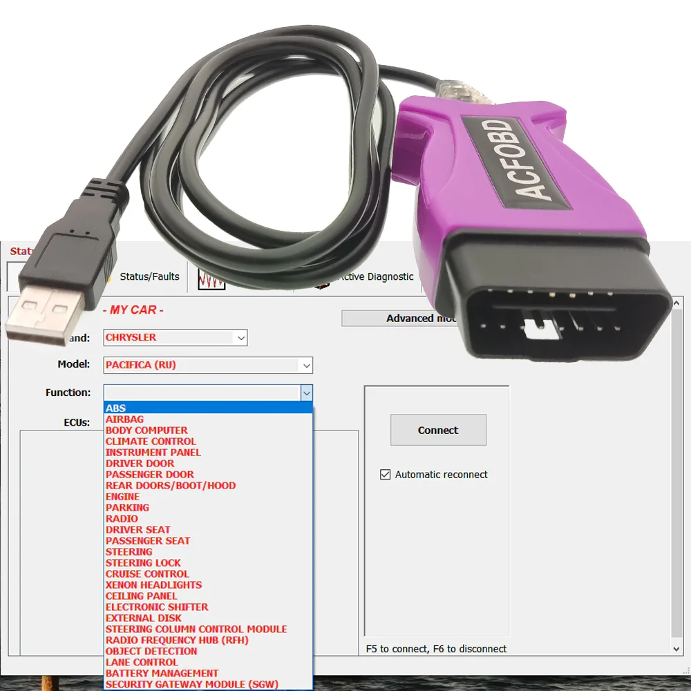 ITCARDIAG ACFOBD OBD Scanner Support Clearing Fault Codes ABS AIRBAG Cluster for Fiat/Alfa/Romeo/Lancia/Chrysler/Dodge/Ram/Jeep