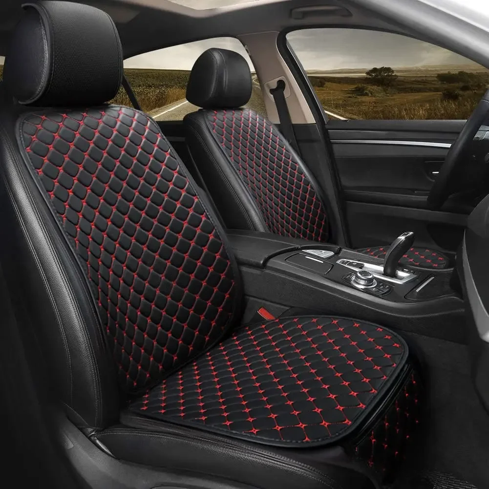 Housse de siège de voiture en cuir PU, coussin de siège universel, housse de protection pour chaise automobile, coussin de protection automatique avec poche de rangement