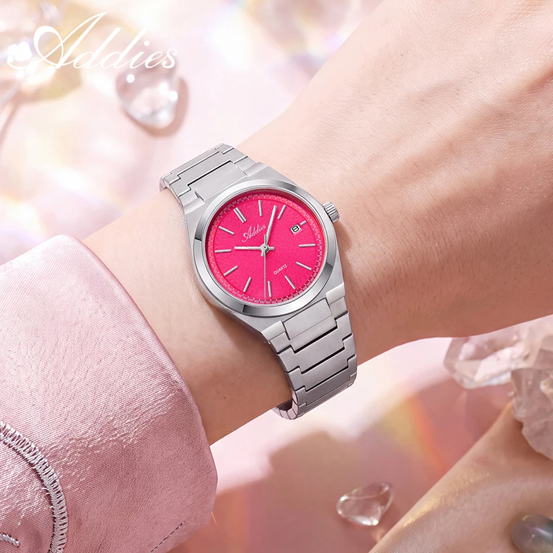 ADDIES Fashion Ladies Watch 316L Stainless Steel Sapphire Crystal Women Luxury Wristwatch Luminous 50m Waterproof Sport AW25910