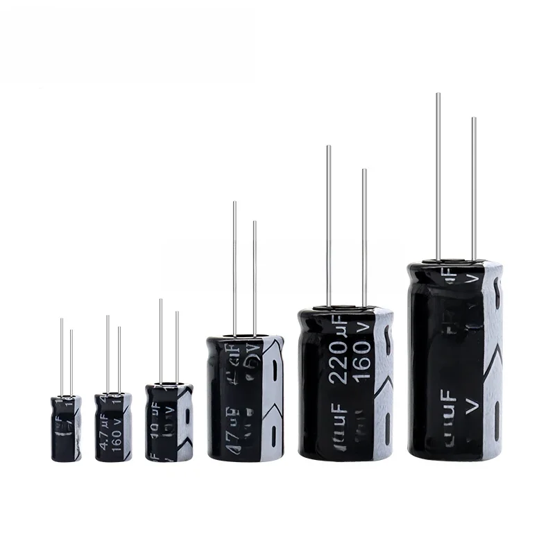 5 sztuk 160V aluminiowy kondensator elektrolityczny 1UF 2.2UF 3.3UF 4.7UF 10UF 47UF 100UF 220UF 330UF 470UF 1000UF — zdjęcie 2