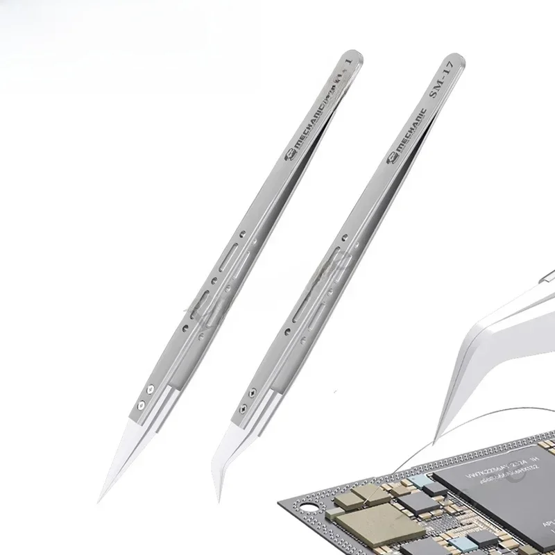 MECHANIK SM-11 SM-17 Precyzyjna izolacja Ceramiczna antymagnetyczna antystatyczna specjalna pęseta do naprawy latających przewodów telefonu — zdjęcie 2
