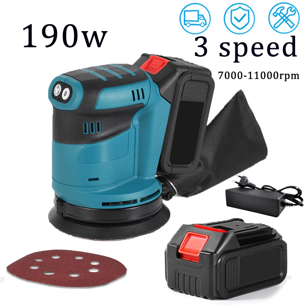 125mm W Brushless Motor Cordless Orbital Sander Wood grain Electric Car Polishing Metal grinning drinking Machine