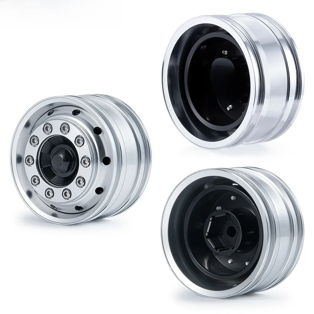 TRINOOD Legering Metalen Front Beadlock Wielnaaf Lager/Hex Wielen Velgen voor 1/14 Tamiya Tractor Truck Cargo Auto Upgrade onderdelen - afbeelding 2