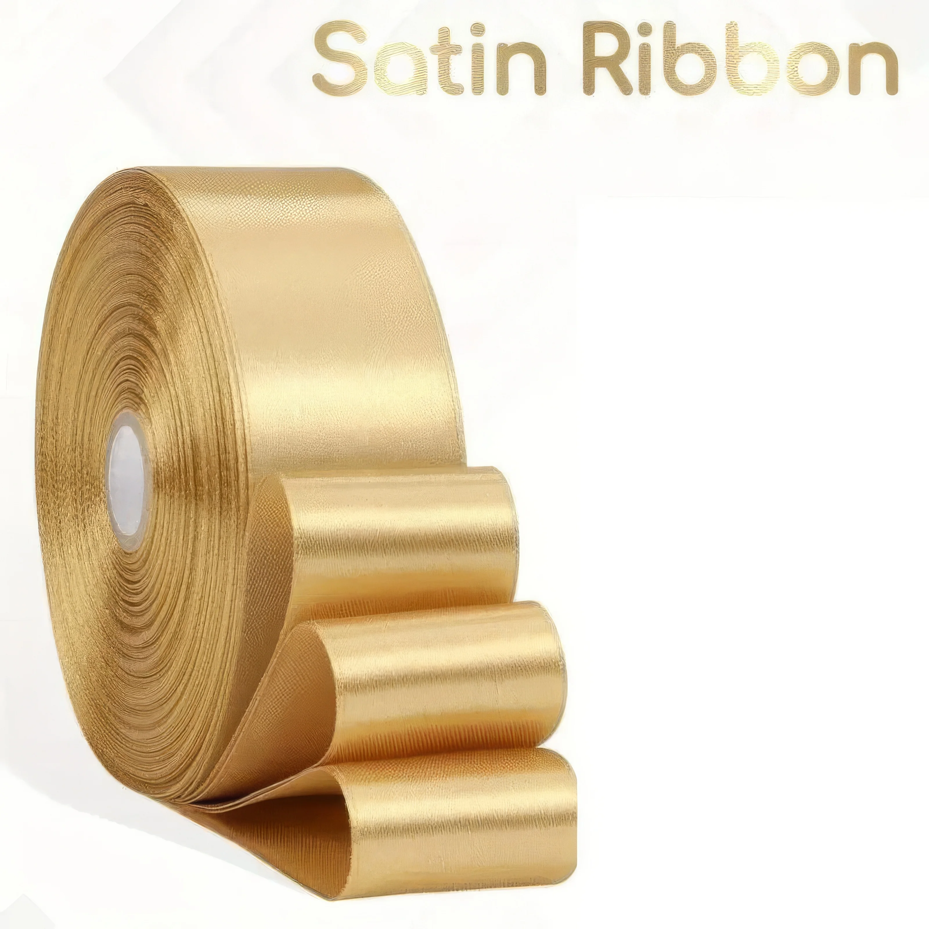 Elegant Gold Ribbon Spool for Gift Wrapping | All-Purpose Shiny Satin Ribbon for Crafts, Wedding Decor and Present Tying
