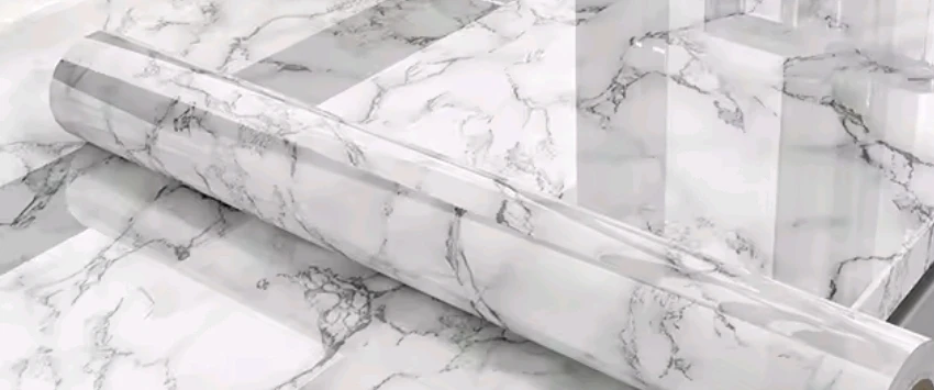 Marble Kitchen Oil-Proof Film Stove Waterproof Moisture-Proof Self-Adhesive Wallpaper Countertop Cabinet Renovation Tile Sticker photo review