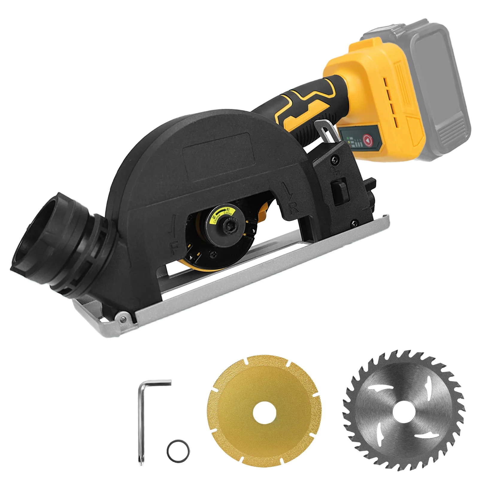 

Бесщеточная электрическая циркулярная пила 1000 Вт, 3-скоростная аккумуляторная пила для резки дерева, пластика и металла для аккумулятора DeWalt 20 В (без аккумулятора)