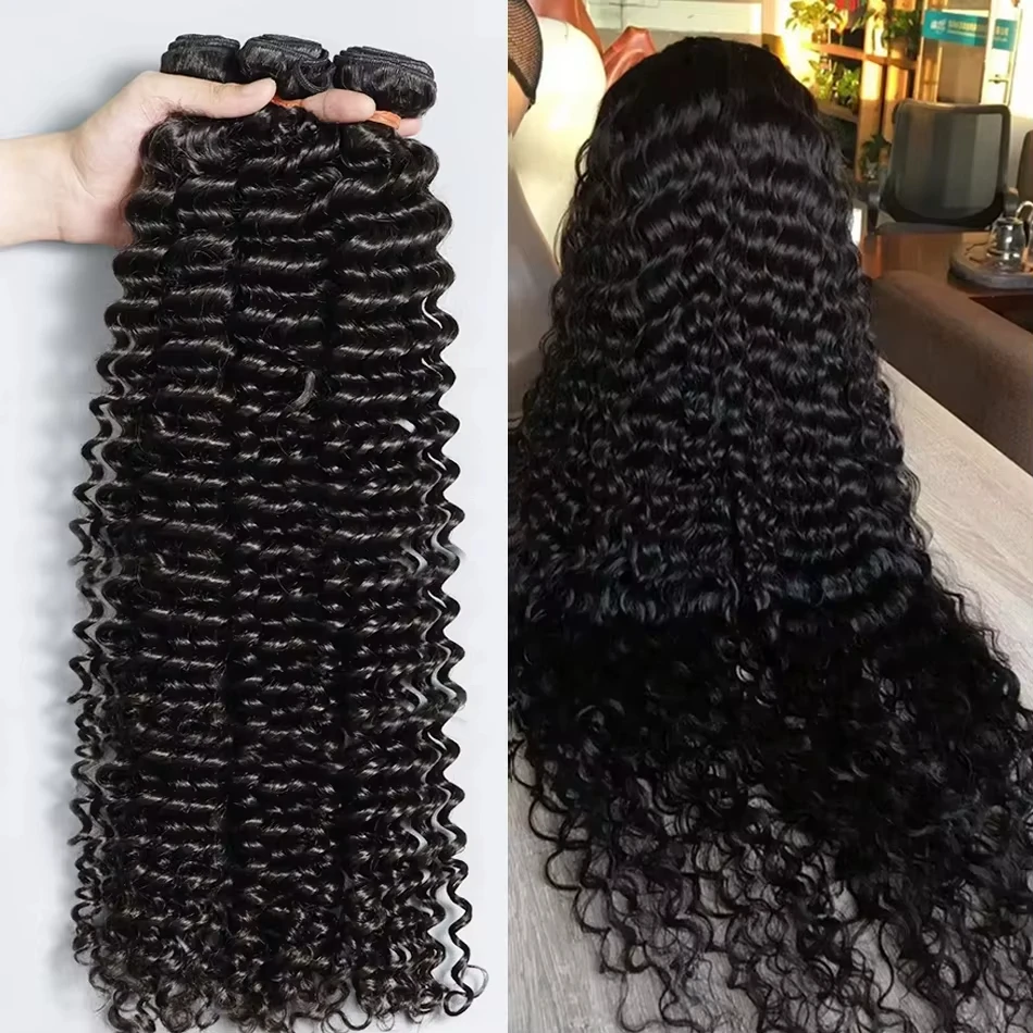 

Глубокая волна 100% бразильские необработанные человеческие волосы 12А 28 30 32-дюймовые пучки человеческих волос с двойным утком вьющиеся 1/3/4 комплекта предложений Remy для женщин