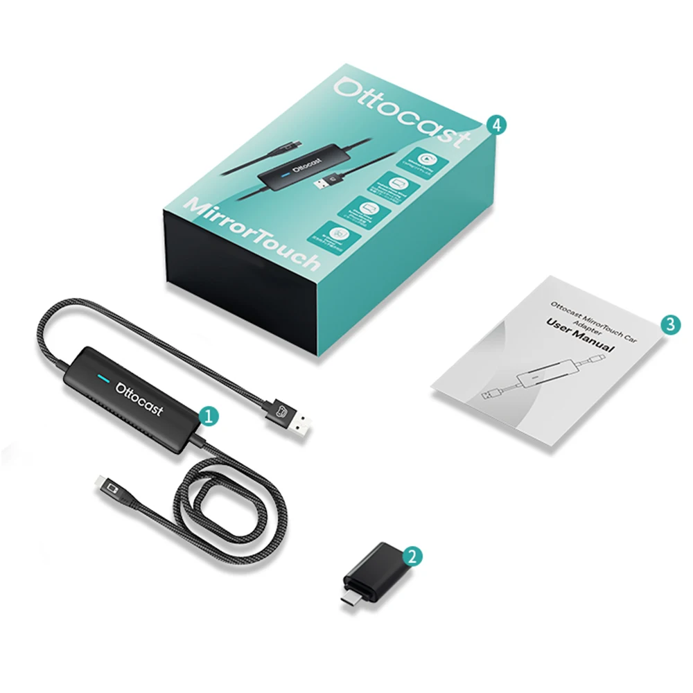 Ottocast Mirror Touch Wireless CarPlay Adapter for Phone Screen
