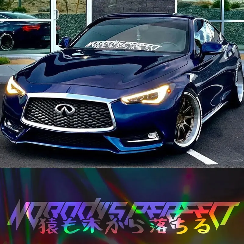 Nobody's Perfect JDM Car Stickers Windshield Banner Decoration Drift Stance Anime Motivation Dream Build  Vinyl Decals