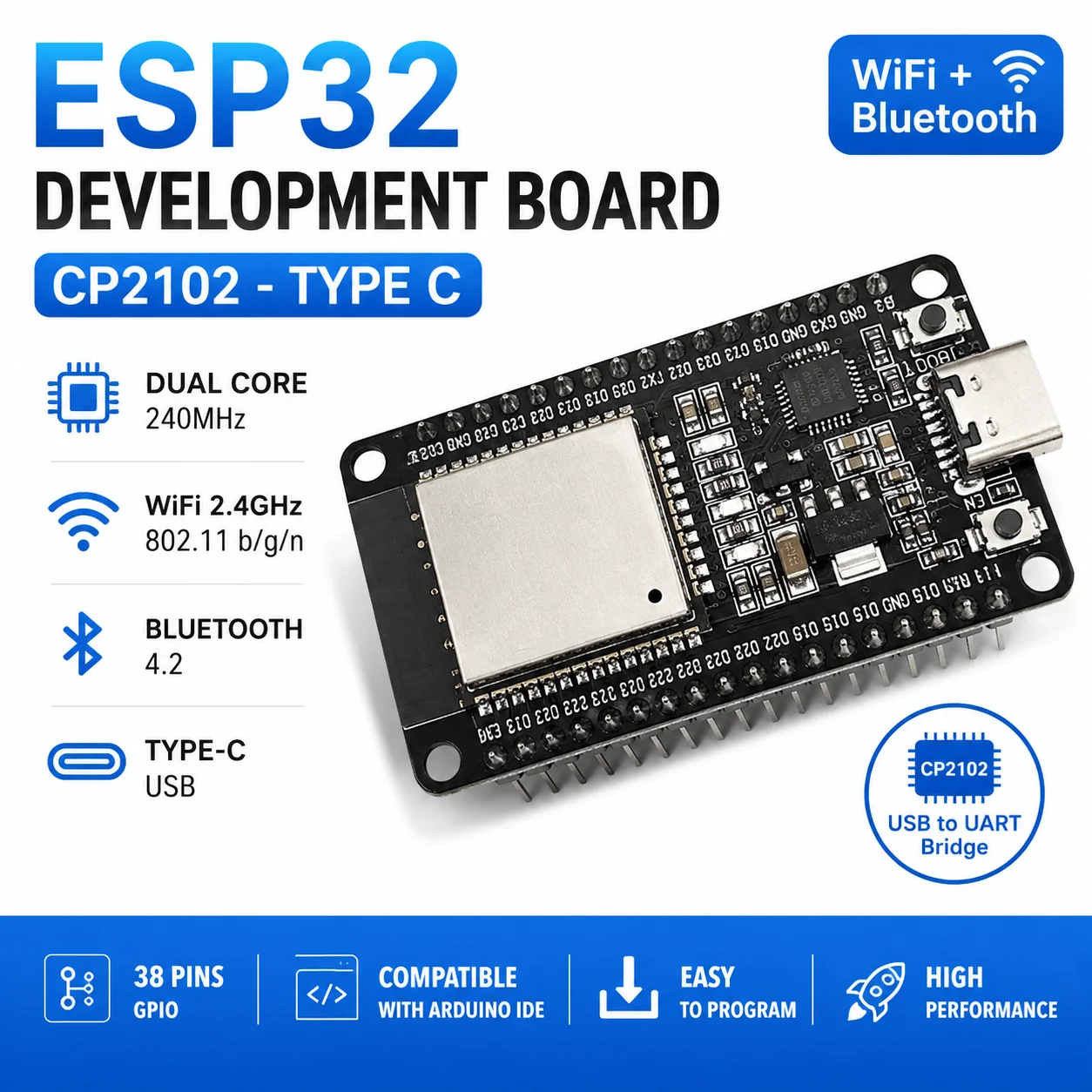 placa-de-desenvolvimento-esp32-tipo-c-cp2102-wifi-bluetooth-dual-core-38-pinos-compativel-com-arduino-ide