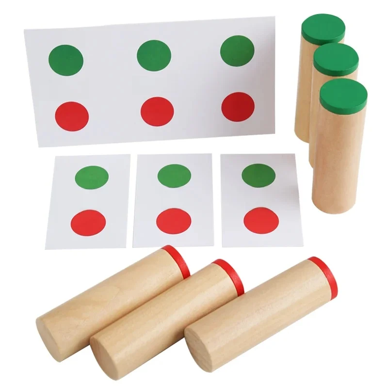 Materiały Montessori Sensorial Toy trzystopniowe wiadro dźwiękowe wysokie/średnie/niskie tony kolekcja dźwięków edukacyjnych dla dzieci drżenie rurki — zdjęcie 2