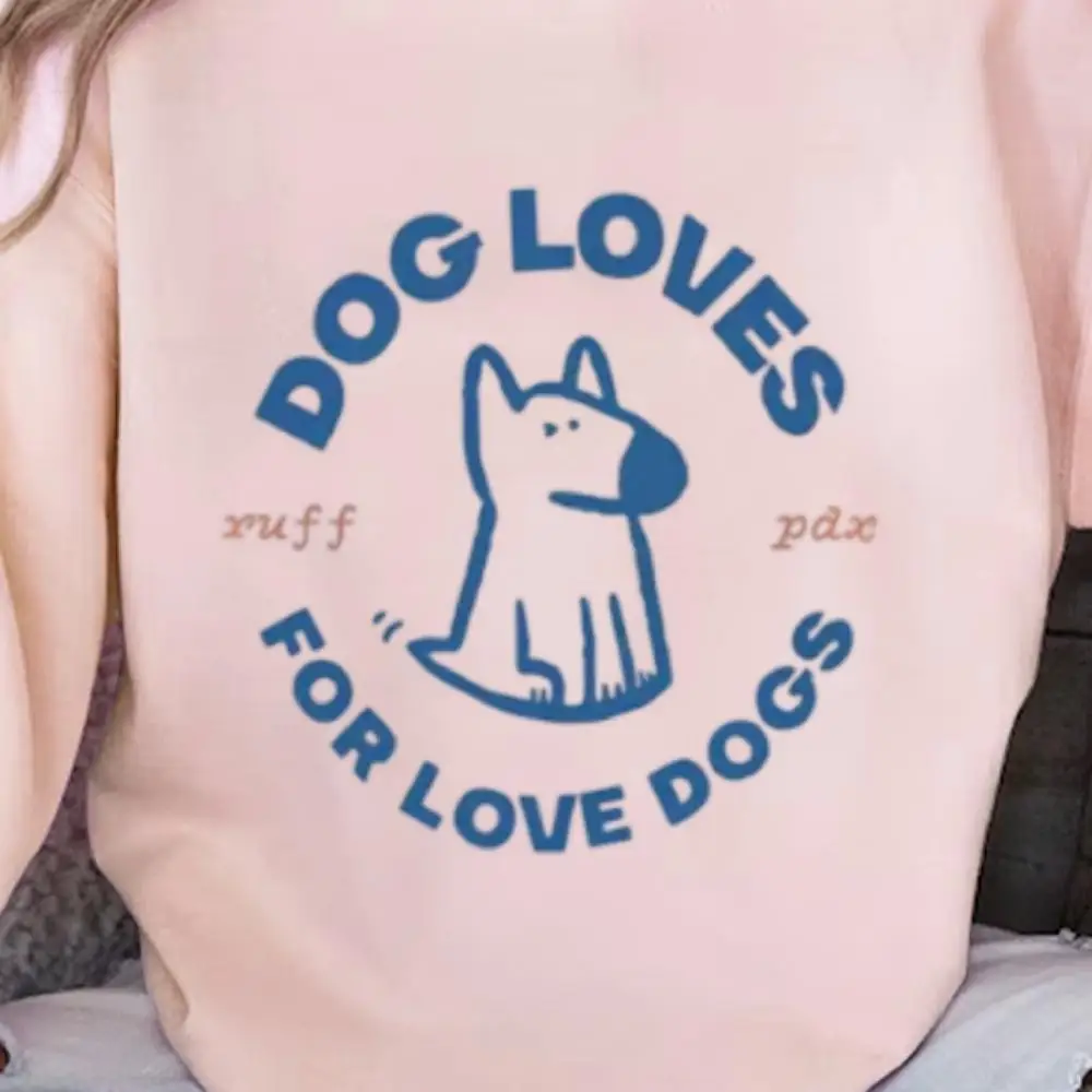 Y2K ملابس نسائية جرافيك ياباني نمط هاراجوكو سويت شيرت متكامل Y2K حرف أزرق جرو طباعة ناعمة ومريحة