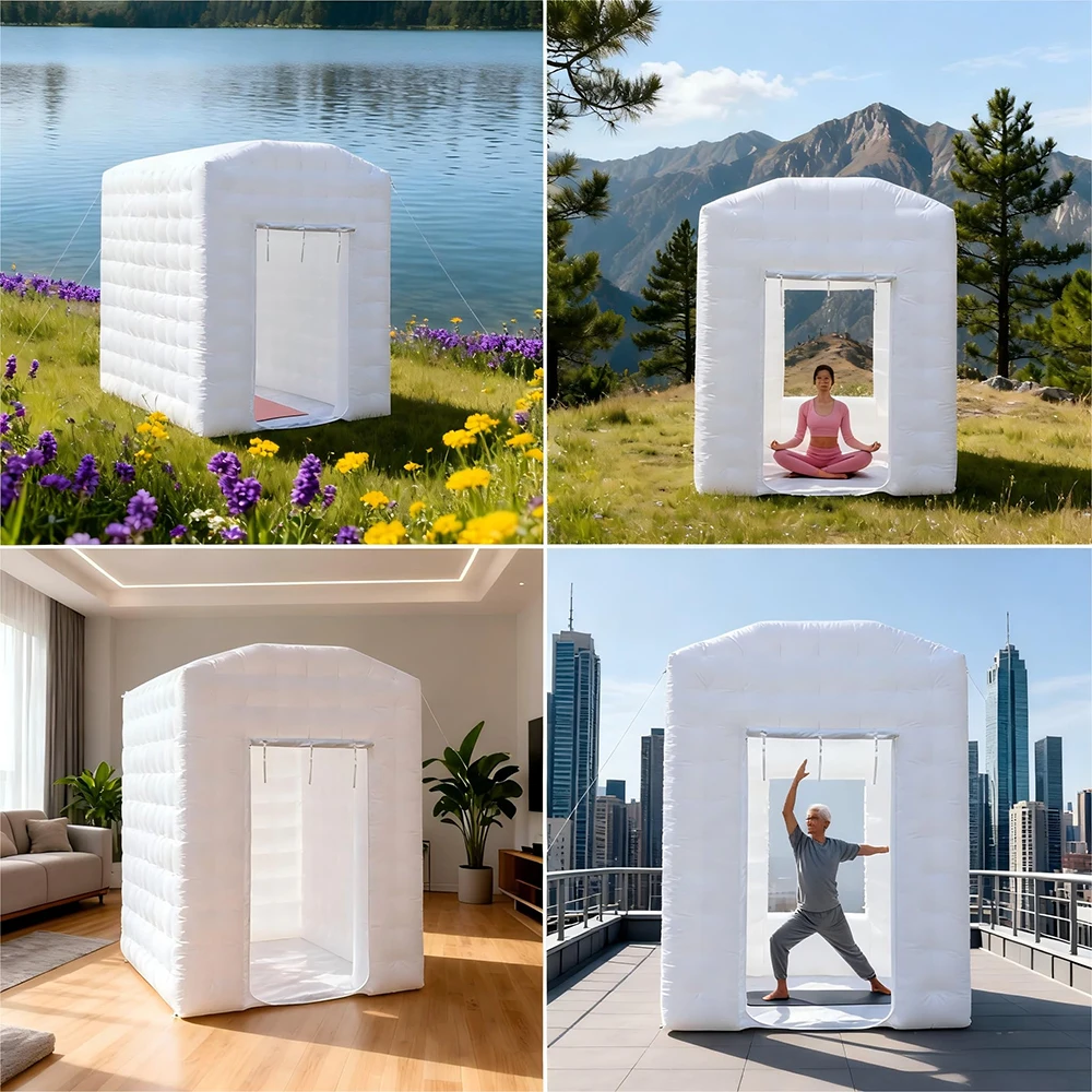 Hot 7*9ft Portable  Inflatable Hot Yoga Dome Tent Portable Yoga Tent Backdrop for Home Indoor  Meditation Fitness Space