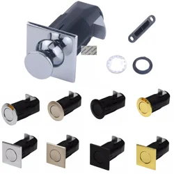 1Pc Round Square Push Button Latch Lock RV Camper Boat Yacht Drawer Cabinet Door