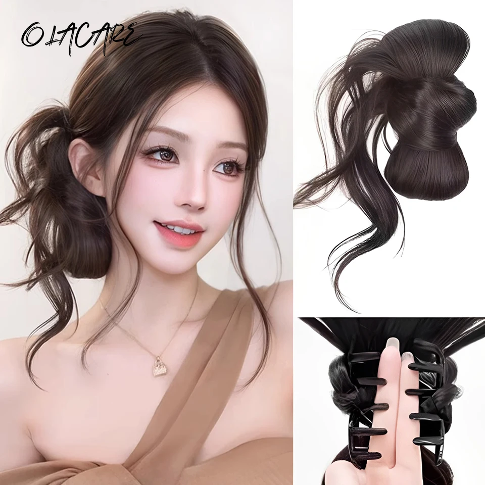 OLACARE Feather Hair Band Claw Clip Feather Shuttlecock Hair Extensions Messy Hair Bun Crab Clip High Ponytail Hair Accessories