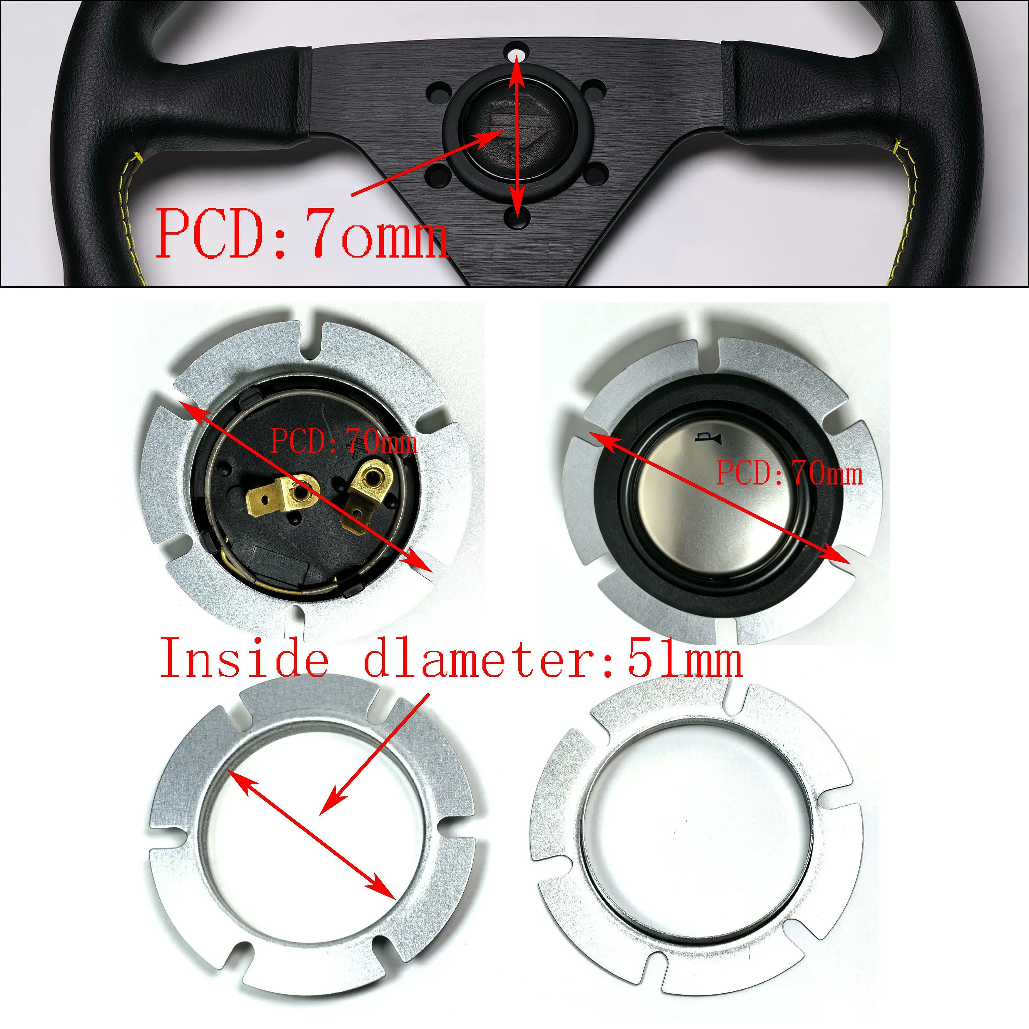 JDM Universal Horn Button Modified Car RacingSteering Wheel Horn Switch Cover