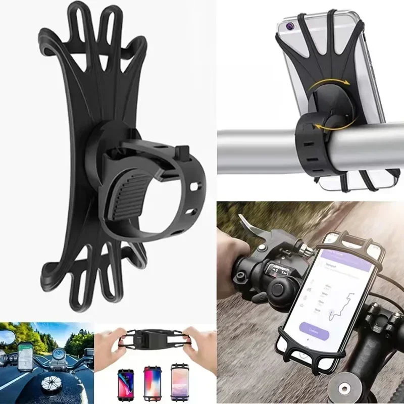 AliExpress VIKEFON 360 Rotatable Mobile Phone Bicycle Motorcycle Holder Bike Safe Bracket Silicone Support Silicone