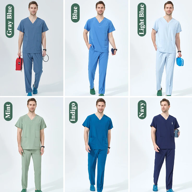 Uniformes de médecin durables pour hommes, ensembles de gIslande pour soins infirmiers vétérinaires, vêtements d'hôpital dentaire, tenue de proporlégère S01