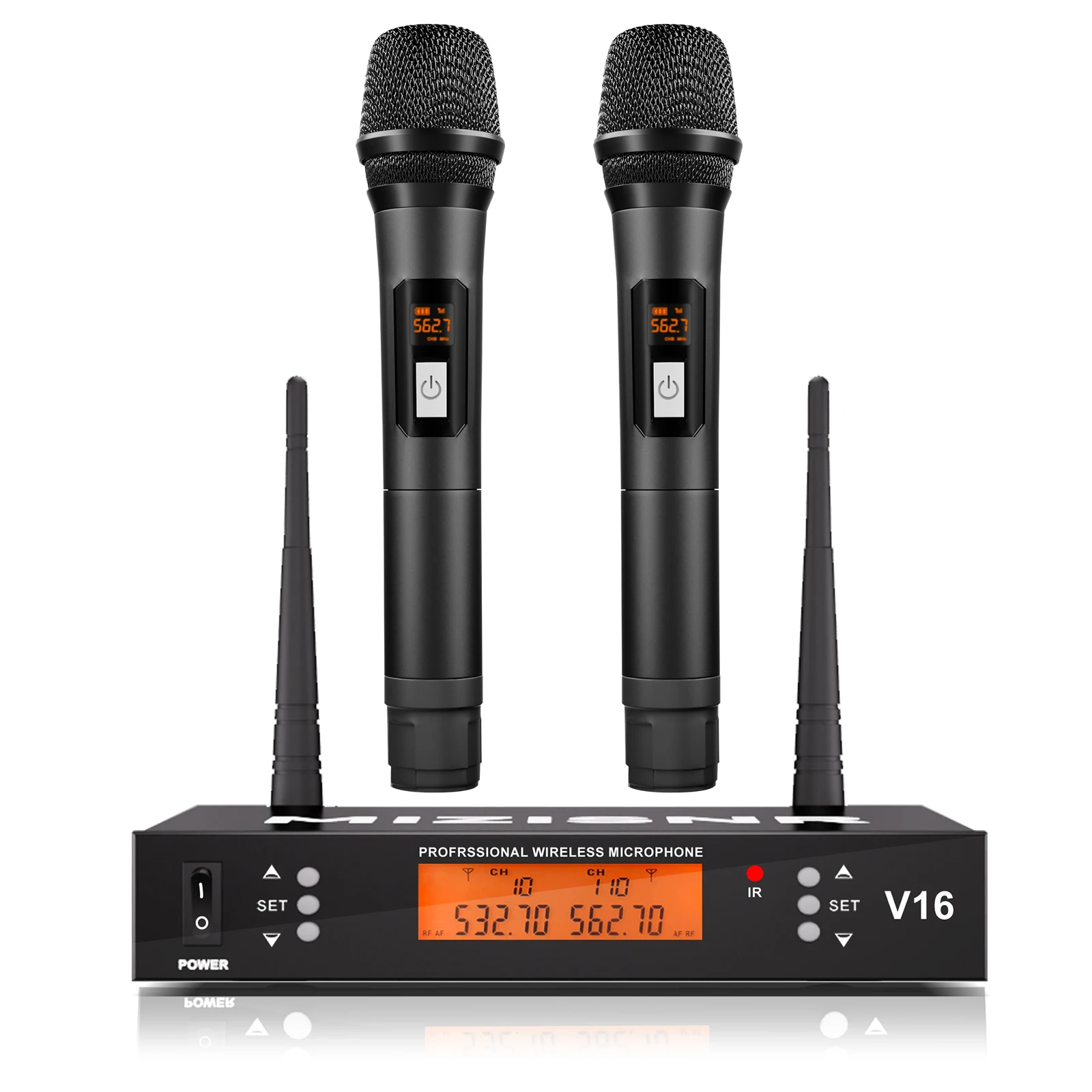 

FULUODE V-16 Professional UHF Wireless Microphone 4 Channel Handheld Karaoke Mic Fixed Frequency Dynamic Microphone for Wedding