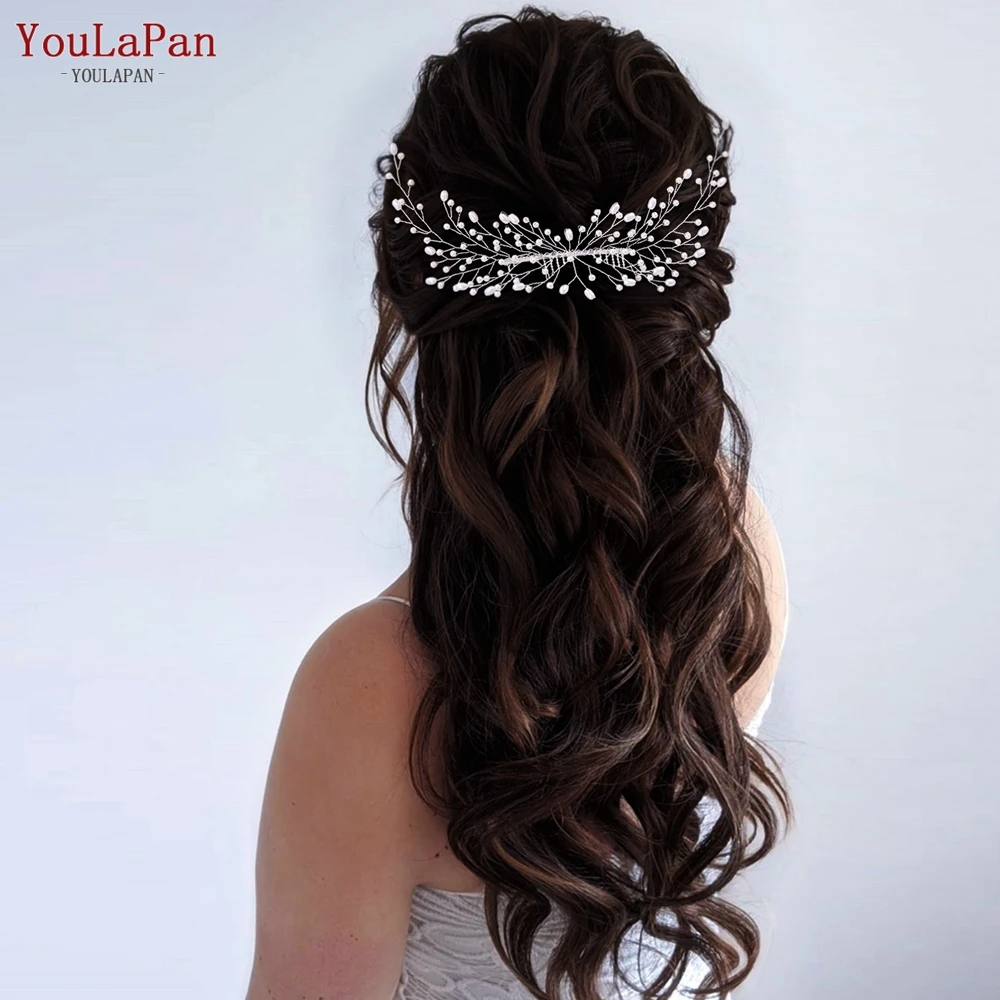 

Youlapan Exquisite Pearl Rhinestone Hair Comb Fashionable Bridal Weddings Hair Accessory Ladies' Headwear Girls' Gifts HP182﻿