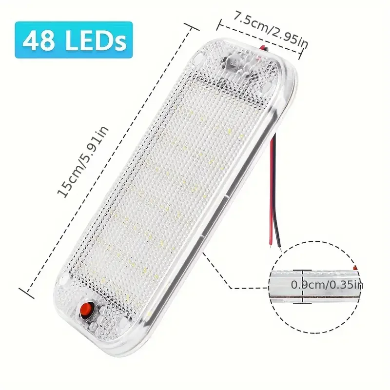 1pc/2pcs/4pcs Vehicle Interior Dome Light With Switch 12V 24V 48LEDs Car Interior Reading Light For Car Van Truck Camper Boats