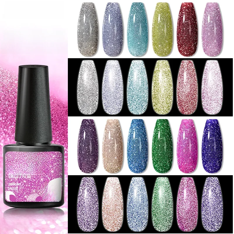 Mtssii – vernis à ongles en Gel réfléchissant, brillant, Semi-permanent, UV, hybride, pour manucure et pédicure, 14 couleurs, 6ML