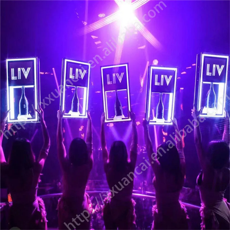 FREE CUSTOMIZED LOGO CHAMPAGNE BOTTLE DISPLAY FOR NIGHTCLUB