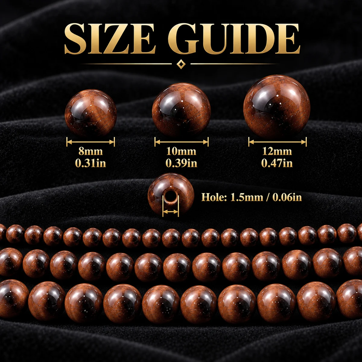 8/10/12mm 16/18/24pcs Stone Stained Glass Tigers Eye Coffee Brown For DIY jewelry bracelets necklaces and accessories