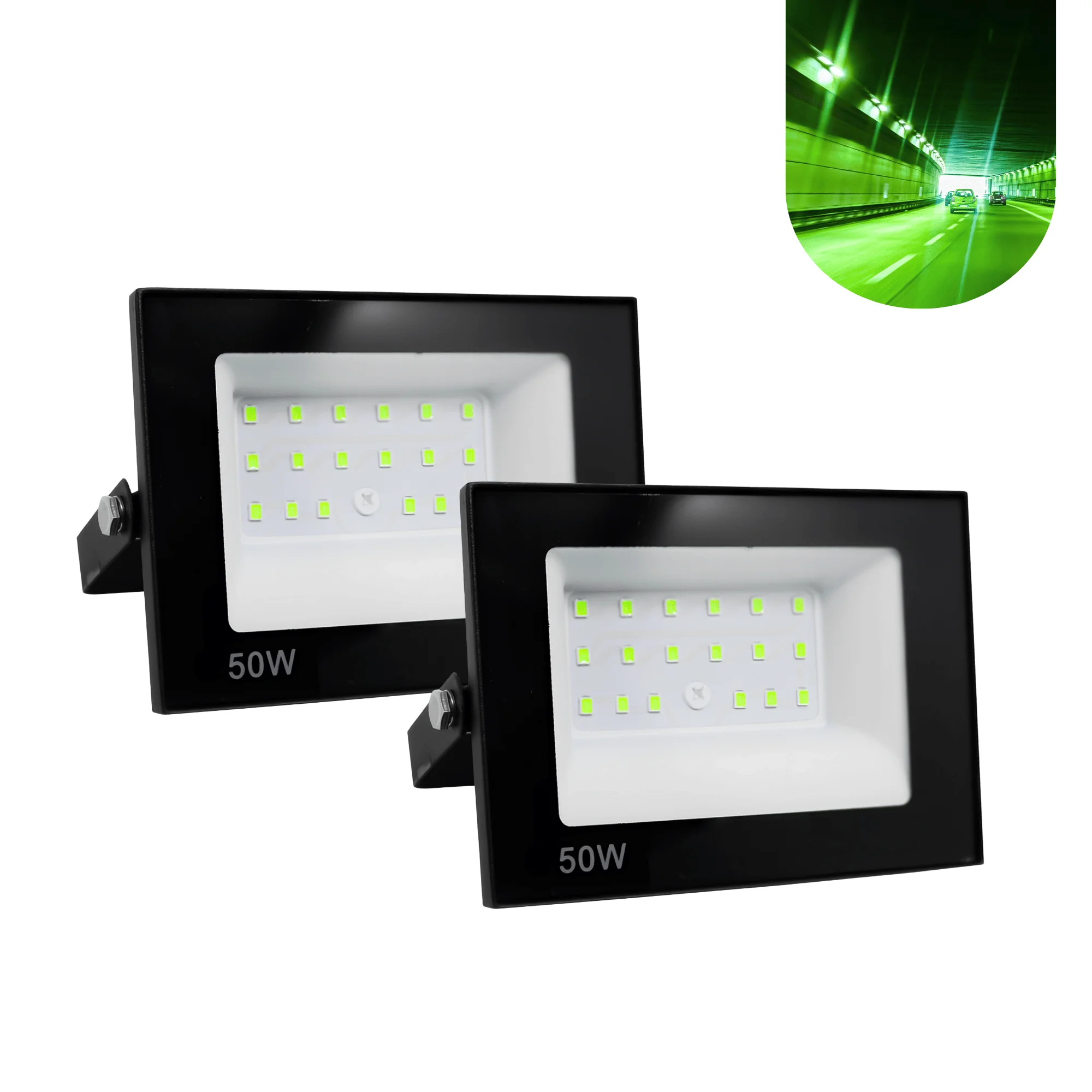 Kit 2 LED Reflektor 50W Bivolt wasserdicht ip66 helle Farbe grün