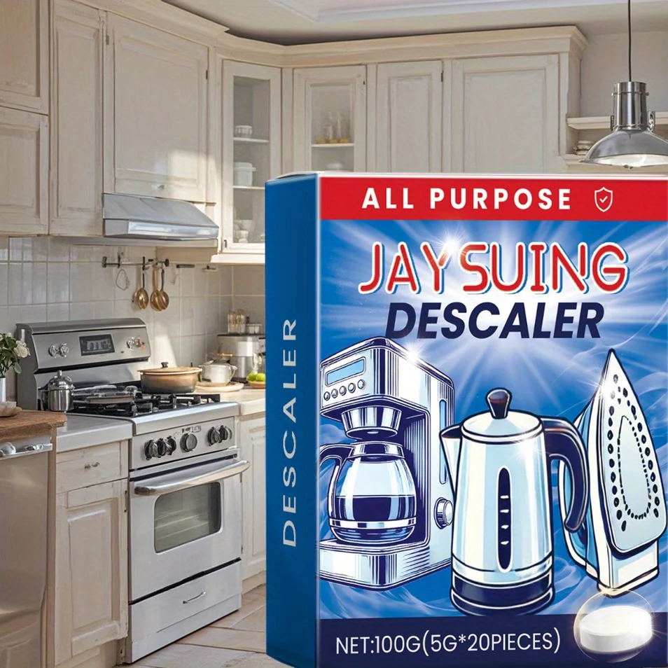 Tabletas descalcificadoras eficientes para cafeteras, hervidores, sistemas de agua, limpiador de básculas de agua de cocina, pestañas de limpieza del ambiente doméstico