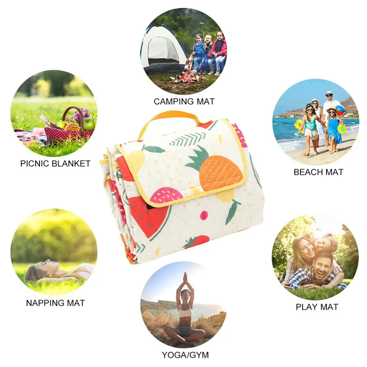 Picnic Blanket, Outside Baby Blanket,Waterproof Sand Proof Camping Blanket Lightweight Folding Portable Travel Blanket Wipable