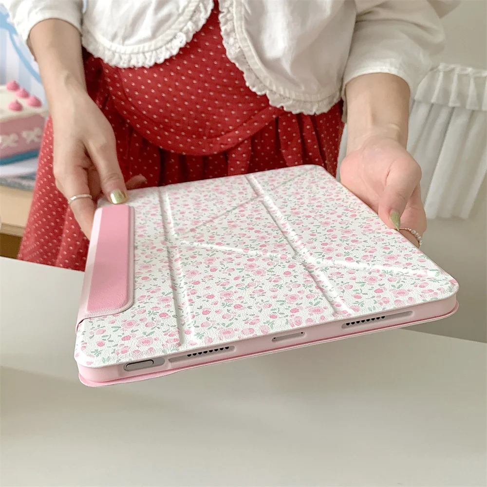 Custodia 360° Con Fiori Per IPad 5/6 Gen 9.7” – Smart Cover Con Stand, W-Star