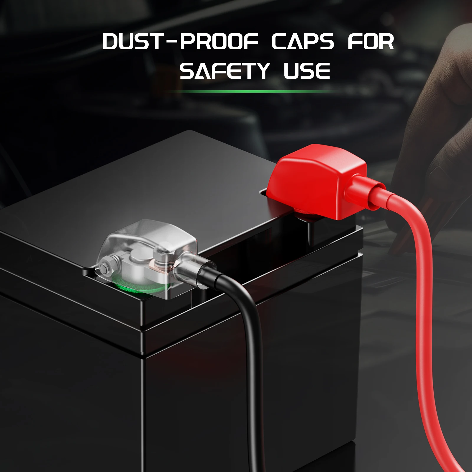 طقم موصلات طرفية للبطارية، طرف بطارية عالي التحمل إيجابي سلبي للسيارات البحرية، مع 4 قطع 2 مقياس 3/8 بوصة نحاس