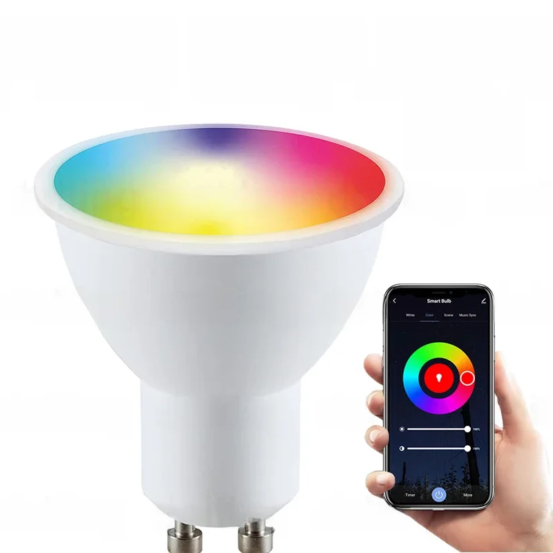 Żarówka LED WiFi GU10 Ściemnialna 5W RGB Smart LIfe APP Praca z Alexa Google Home Lampy Reflektory Ściemnialny Kolor 110V 220V — zdjęcie 2