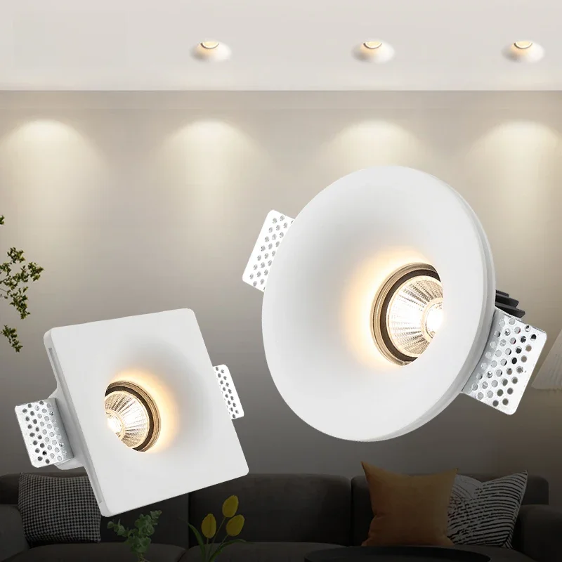 Verzonken Gips Downlight Plafondlamp GU10 LED Anti-Glare Ingebed Randloze Spotlight Woonkamer Slaapkamer Gangpad Home Verlichting - afbeelding 2
