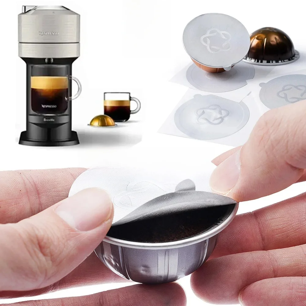 Icafilas jetable Nespresso Vertuo café Capsule joint feuilles d'aluminium crème café filtre couvercle autocollant pour Nespresso Vertuo Plus