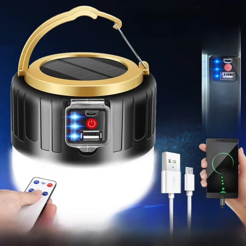 1000W extérieur solaire LED Camping lumière USB Rechargeable tente lampe lanternes portables lumières de secours pour barbecue randonnée marché nocturne