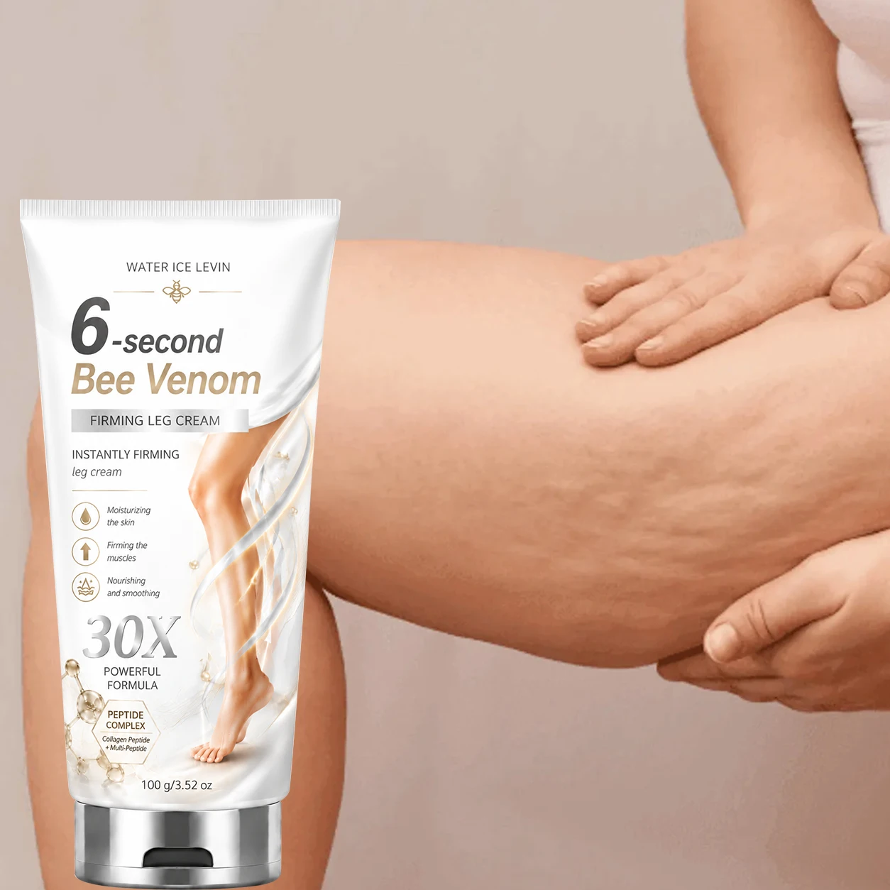Water Ice Levin Bee Venom Firming Leg Cream Peptide Hydrating Softening Smoothing Skin Shaping Body Care Lotion