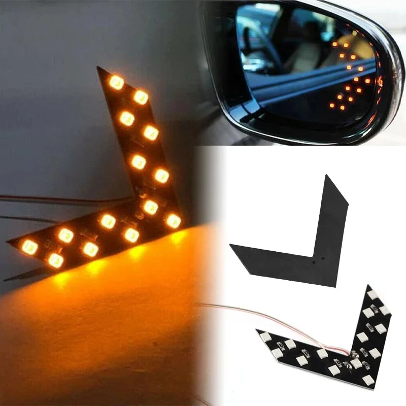 1 paire d'indicateur de rétroviseur latéral de voiture universel 14SMD, lampe LED, clignotant, flèche, ampoules, panneau caché, accessoires