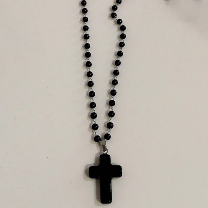 6개 세트 고딕 레이어드 목걸이 세트 블랙 솔리드 속이 - Layered Pendant Necklace Aesthetic 리뷰 및 가격