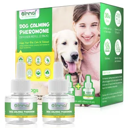 Dogs Calming Pheromone Diffuser Refill 2 Pack Improved Stress Formula Anti-Anxiety Treatment Reduce Spraying Scratching Fighting