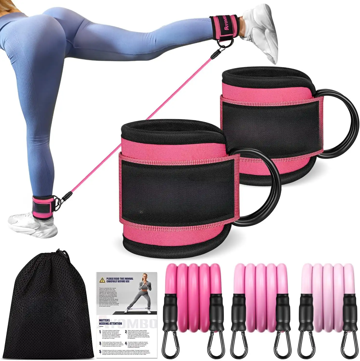

3pcs Ankle Resistance Bands Portable for Building Leg Muscles and Lines Home Gym Available Recommended Exercise Yoga Equipment